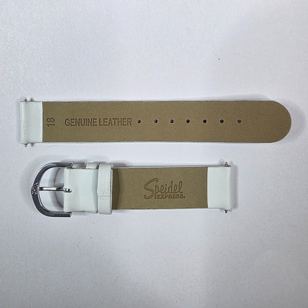Speidel Express 18mm White Calfskin Leather Watch Band Strap w/ Spring Bars New - Picture 4 of 5